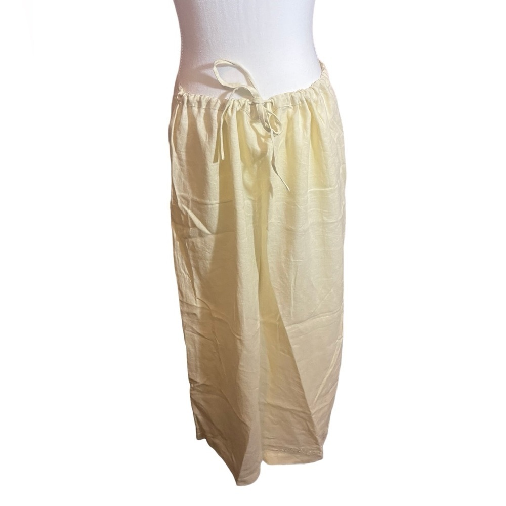 Jackpot by Carli Gry 100 linen maxi skirt with sweet floral embroidery o…